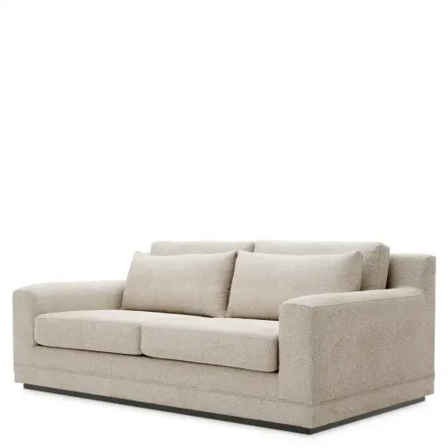 Luxury Palmer Beige Black Base Sofa Front View by Luxury Group International