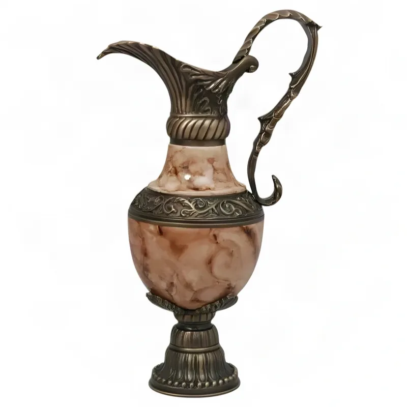 Luxury Pink Lacquer Baroque Ewer Vase with Bronze Mounts - Luxury Vases by Luxury Group International