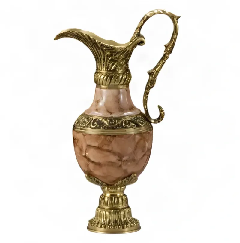 Luxury Pink Lacquer Baroque Ewer Vase with Bronze Mounts - Luxury Vases by Luxury Group International