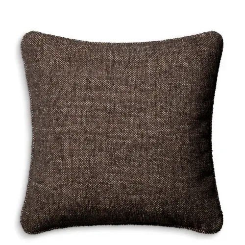 Luxury Renato Fabric Classic Brown Cushion Front View by Luxury Group International
