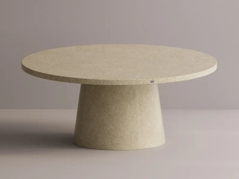 Luxury Round Pedestal Stone Dining Table for Indoor & Outdoor Living Spaces (L SIZE) by Luxury Group International