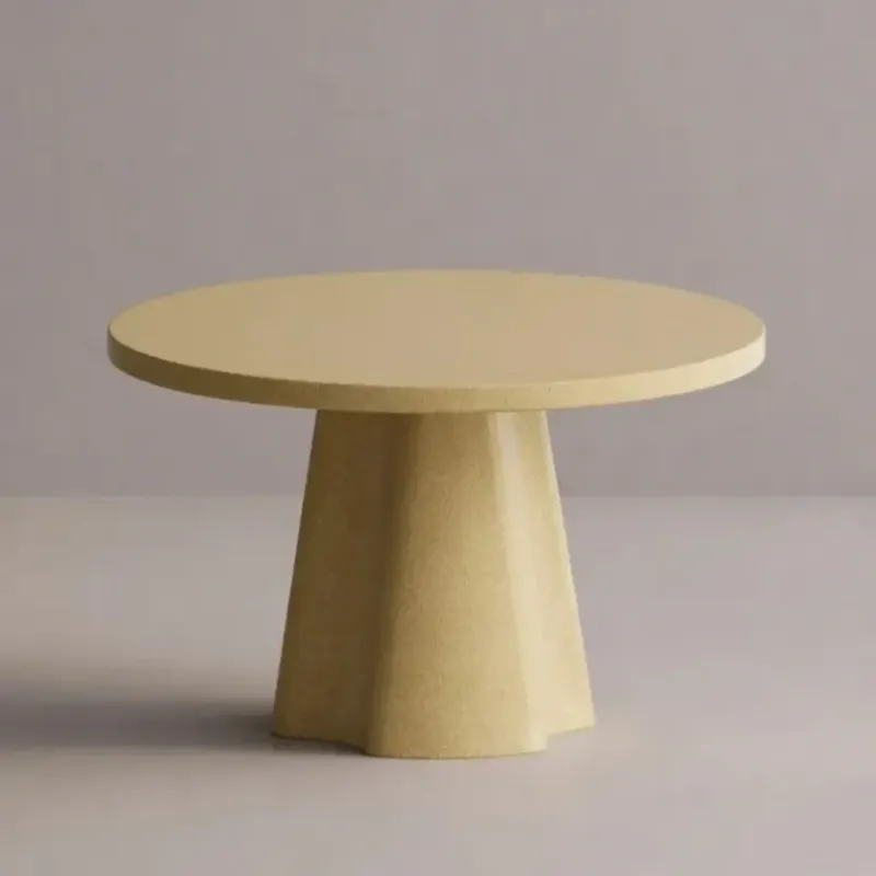 Luxury Round Yellow Dining Table – Modern Designer Pedestal Table by Luxury Group International