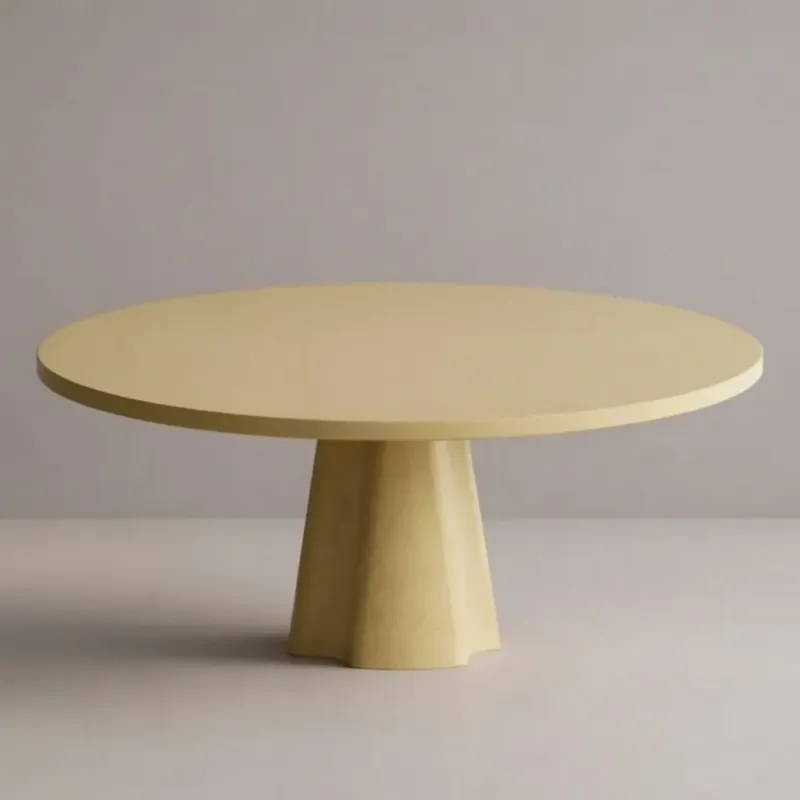 Luxury Round Yellow Dining Table – Modern Designer Pedestal Table by Luxury Group International