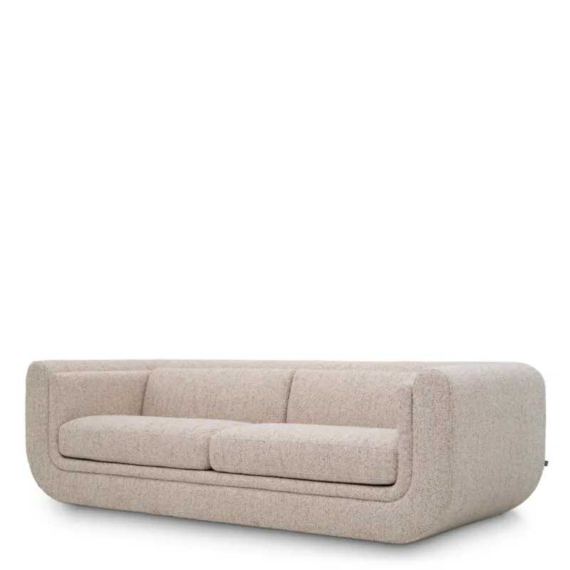 Luxus Skulpturales Beiges Sofa mit Geschwungener Form und Kokon-Silhouette von Luxury Group International