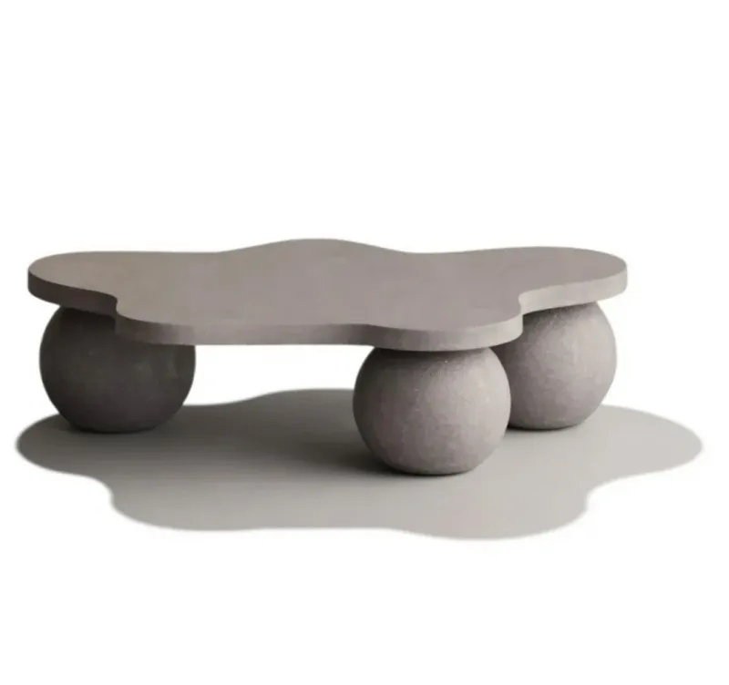 Table Basse Sculpturale en Béton de Luxe au Design Organique Moderne par Luxury Group International