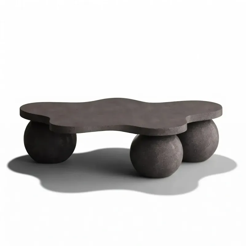 Table Basse Sculpturale en Béton de Luxe au Design Organique Moderne par Luxury Group International