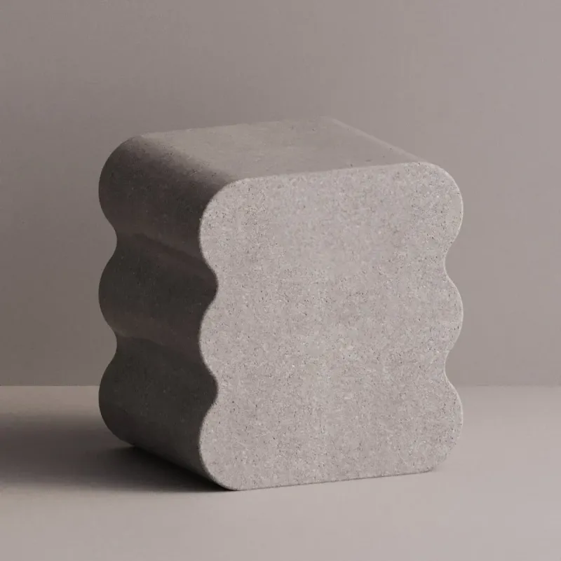 Luxury Designer Concrete Nightstand with Sculptural Modern Design by Luxury Group International