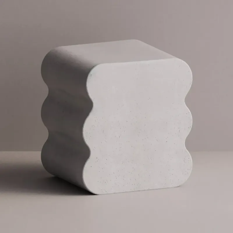 Luxury Designer Concrete Nightstand with Sculptural Modern Design by Luxury Group International