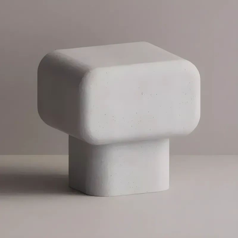Luxury Sculptural Concrete Nightstand for Modern Bedroom Interiors by Luxury Group International