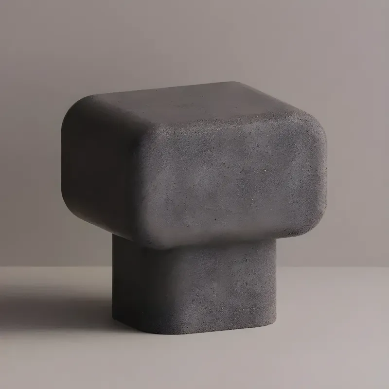 Luxury Sculptural Concrete Nightstand for Modern Bedroom Interiors by Luxury Group International