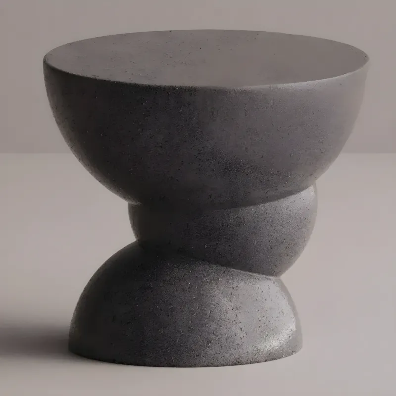 Luxury Sculptural Concrete Side Table for Modern Interiors- Luxury Side Table-Luxury Hotel Furniture by Luxury Group International