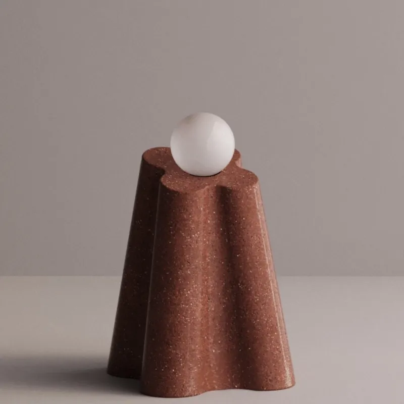 Luxury Sculptural Stoneware Floor Lamp with Hand-Blown Glass by Luxury Group International