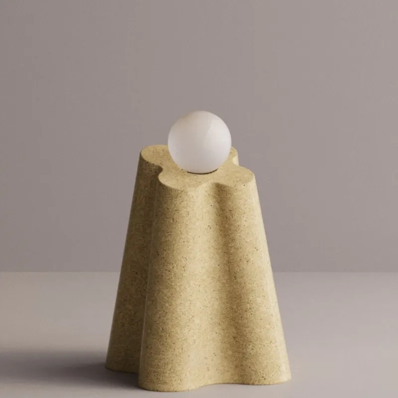 Luxury Sculptural Stoneware Floor Lamp with Hand-Blown Glass by Luxury Group International
