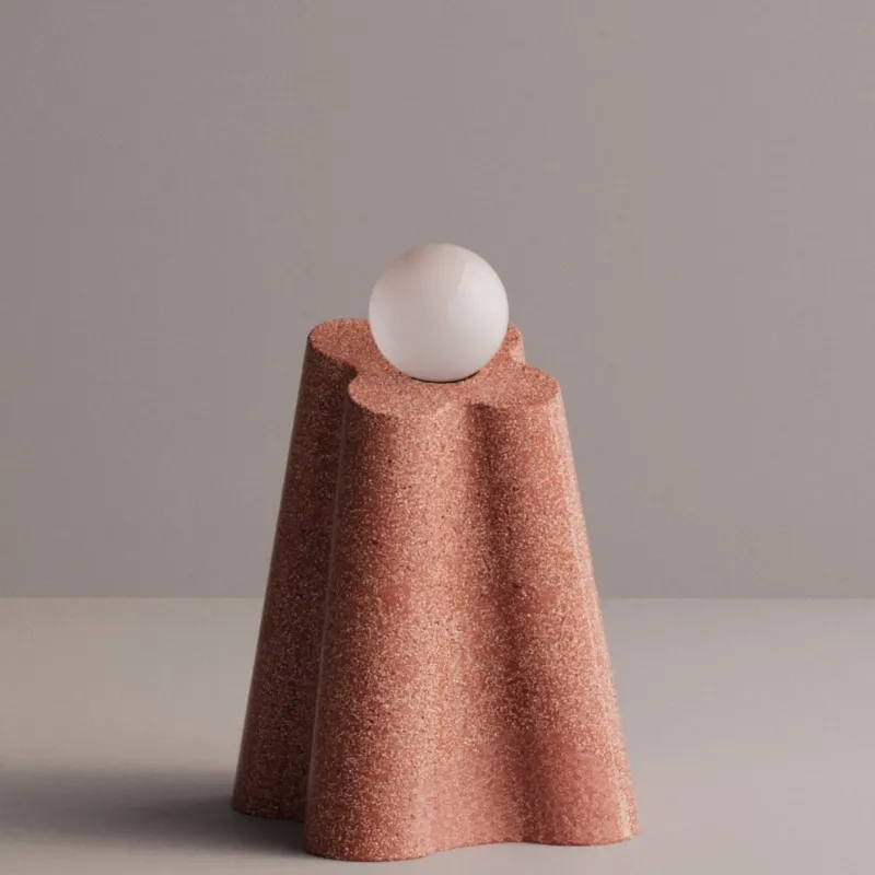 Luxury Sculptural Stoneware Floor Lamp with Hand-Blown Glass by Luxury Group International