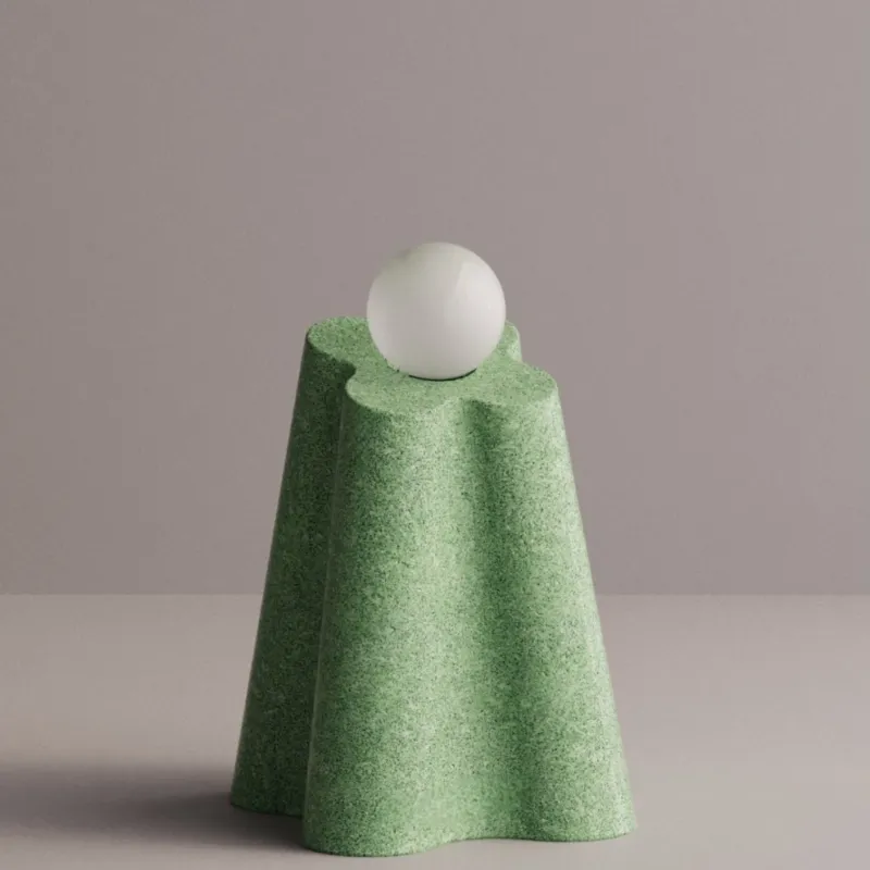 Luxury Sculptural Stoneware Floor Lamp with Hand-Blown Glass by Luxury Group International