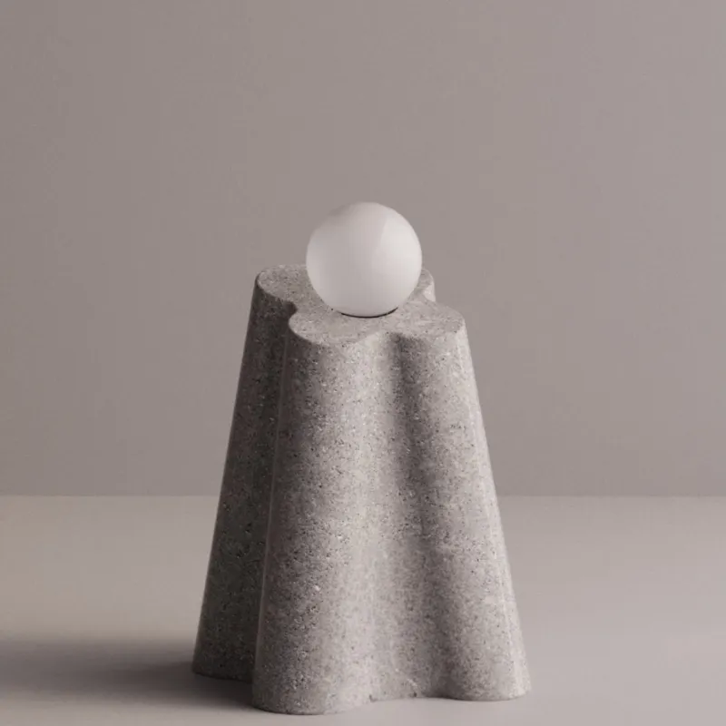 Luxury Sculptural Stoneware Floor Lamp with Hand-Blown Glass by Luxury Group International