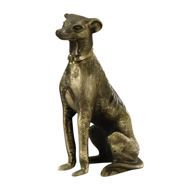 Luxury Seated Greyhound Bronze Sculpture with Sculpted Collar - Luxury Bronze Figure by Luxury Group International