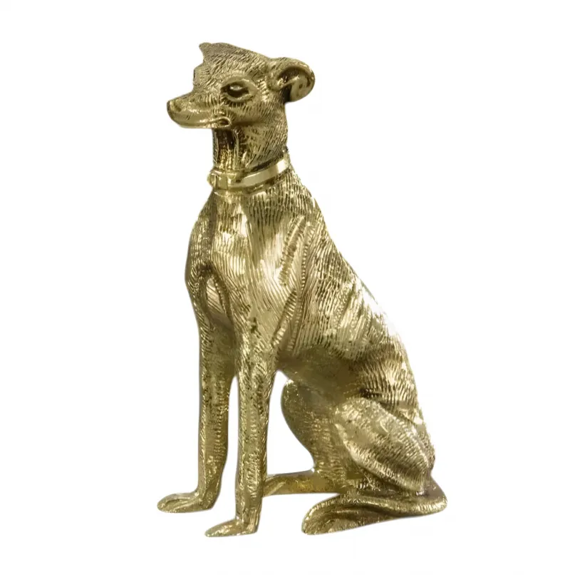 Luxury Seated Greyhound Bronze Sculpture with Sculpted Collar - Luxury Bronze Figure by Luxury Group International