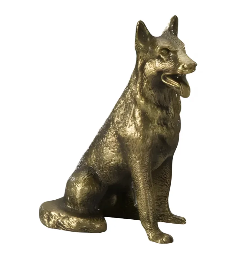 Luxury Shepherd Dog Bronze Sculpture in a Seated Pose - Luxury Bronze Figure by Luxury Group International