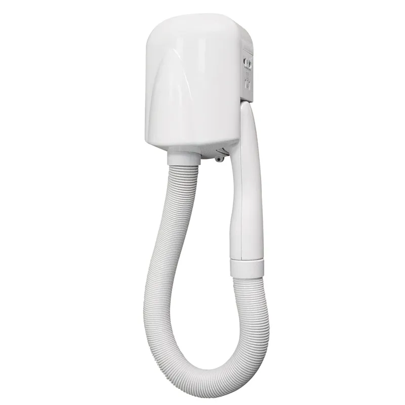 Luxury Small Automatic Hotel Hair Dryer with Flexible Hose & Dual Voltage Shaver Socket Front View by Luxury Group International