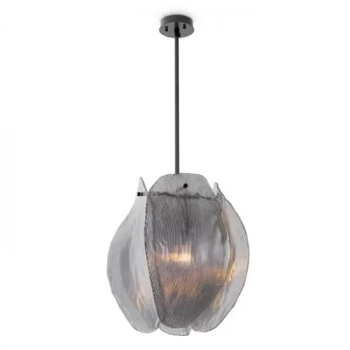 Lampadario di Lusso in Vetro Fumé con Finitura Bronzo Vista frontale di Luxury Group International