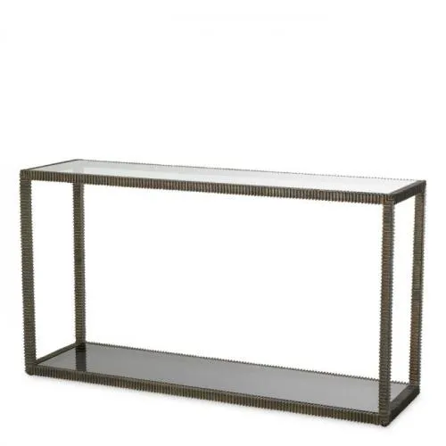 Luxury Smoke Glass Console Table Front View by Luxury Group International