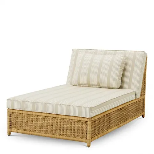Luxus gestreiftes Modulares Daybed für draußen Vorderansicht von Luxury Group International