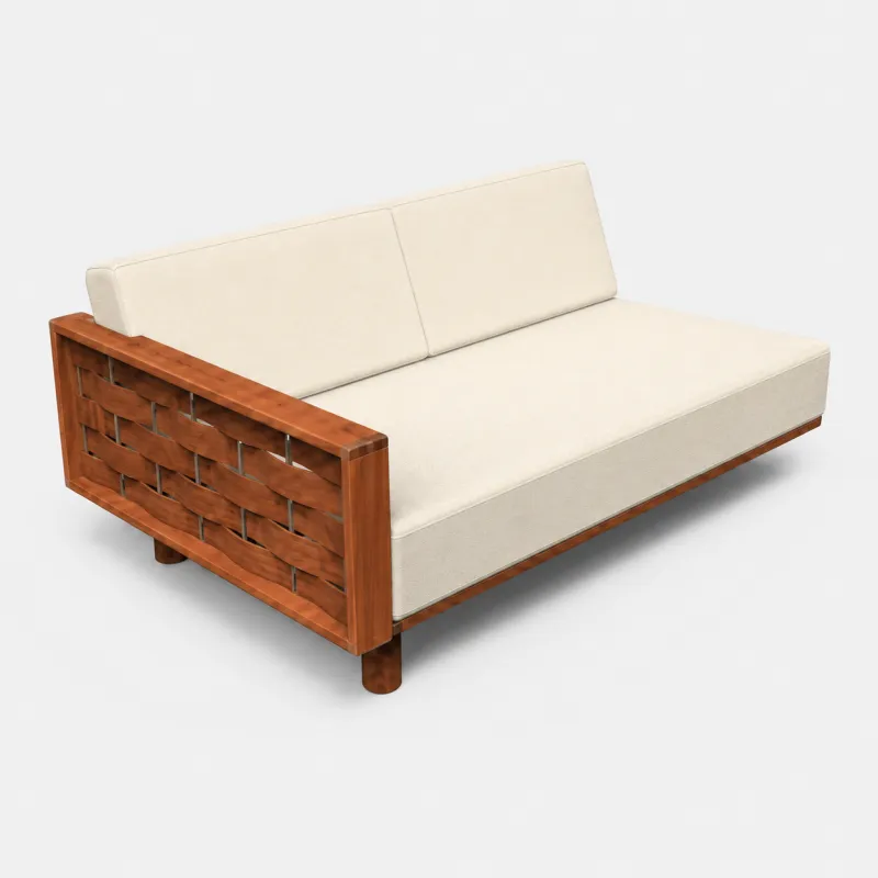 Luxury Two-Seater Teak Outdoor Sofa with Left Armrest by Luxury Group International