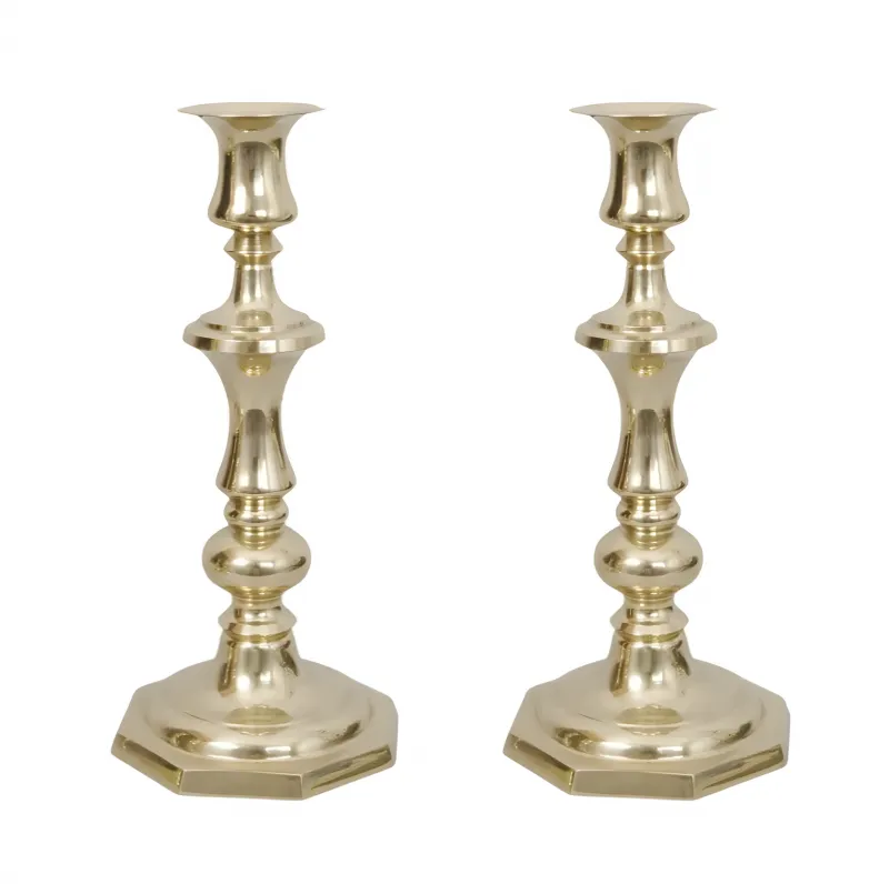 Luxury Urn-Form Bronze Candlestick Pair with Flared Candle Cups by Luxury Group International