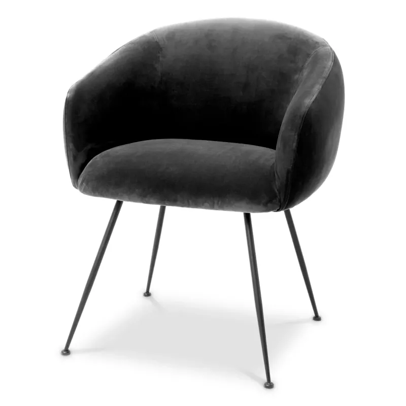 Luxury Velvet Dining Chair with Curved Backrest - Luxury Dining Chairs - Luxury Hotel Furniture by Luxury Group International