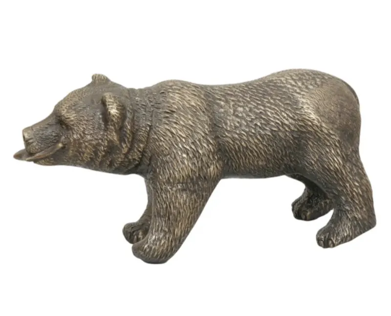 Luxury Walking Bear Bronze Sculpture in Three Artisan Finishes - Luxury Bronze Figure by Luxury Group International