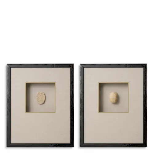 Luxury Wall Art Inlay Set of 2 – Egyptian-Inspired Design Front View by Luxury Group International