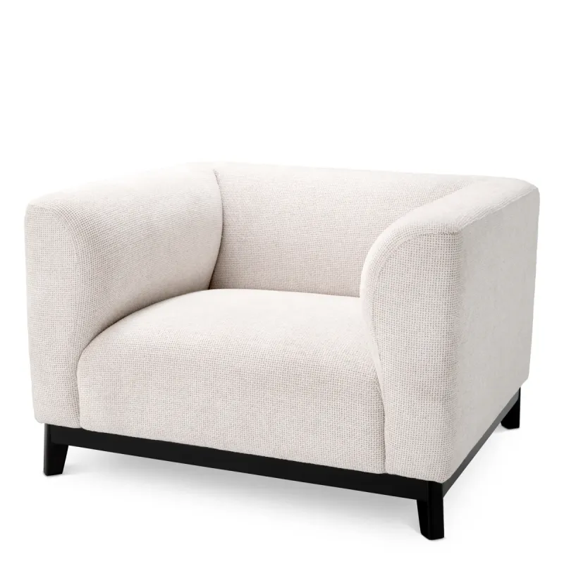 Luxury White Armchair 84 cm - Living Room Furniture - Luxury Hotel Furniture Front View by Luxury Group International