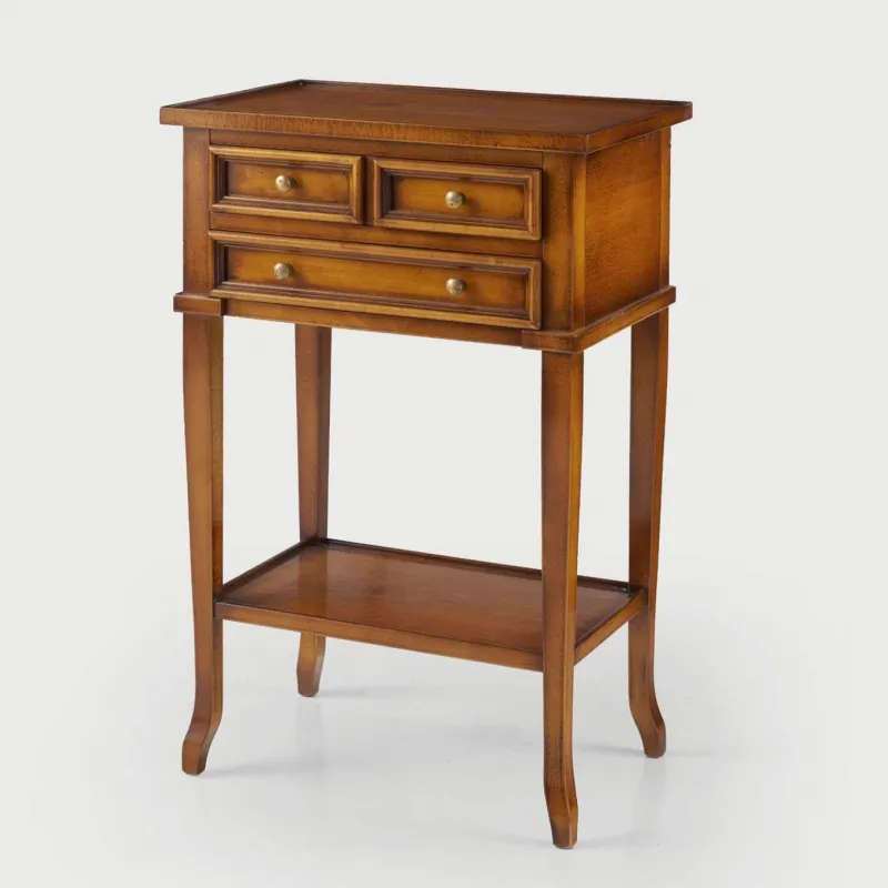 Luxury Wooden Chest of Drawers with Open Shelf Base & Three Drawer Storage Front View by Luxury Group International
