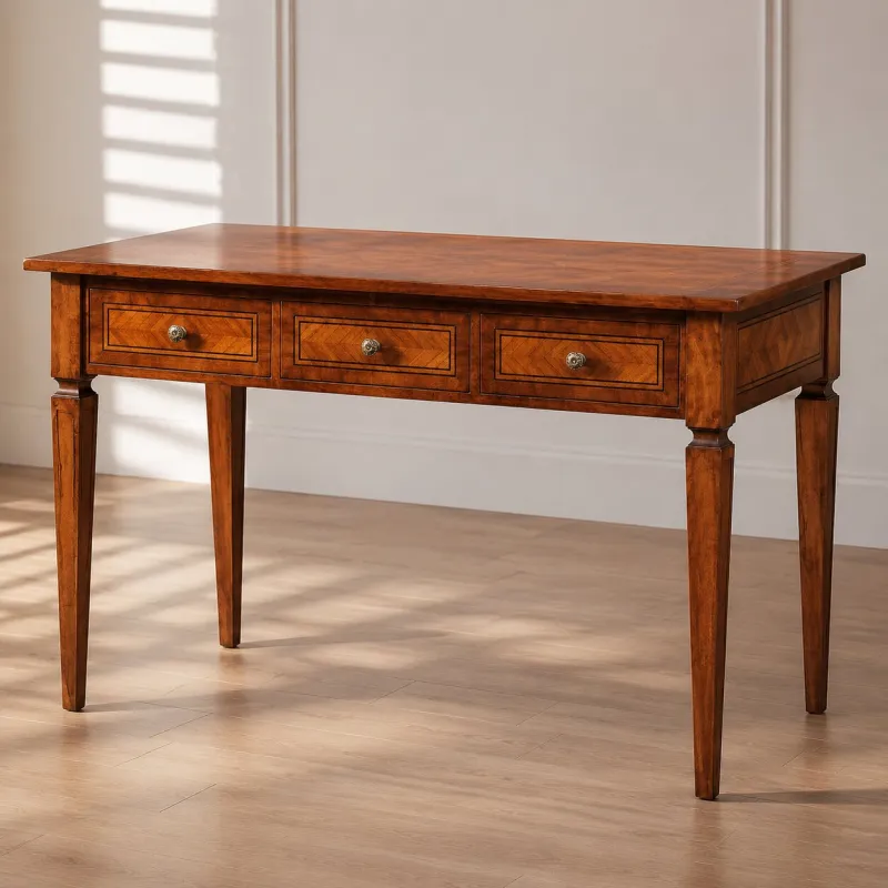 Escritorio Ejecutivo de Madera de Lujo con Triple Cajonera Vista frontal por Luxury Group International