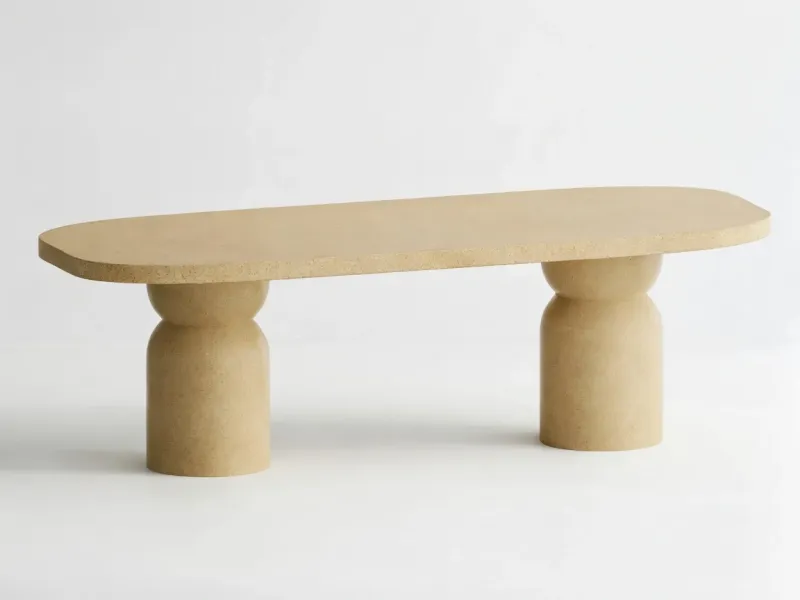 Luxury Yellow Sculptural Oval Pedestal Table for Indoor & Outdoor Living by Luxury Group International