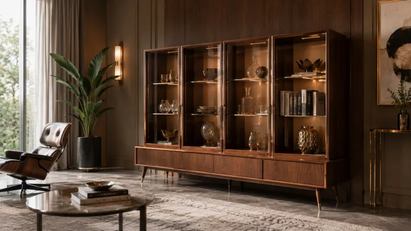 Mid-Century Modern Display Cabinets: Timeless Character for Contemporary Luxury Interiors