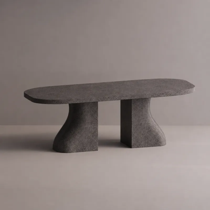 Mesa de Comedor Moderna con Base Escultural de Pedestal y Diseño de Tapa Redondeada - Mobiliario de Lujo para Hoteles por Luxury Group International
