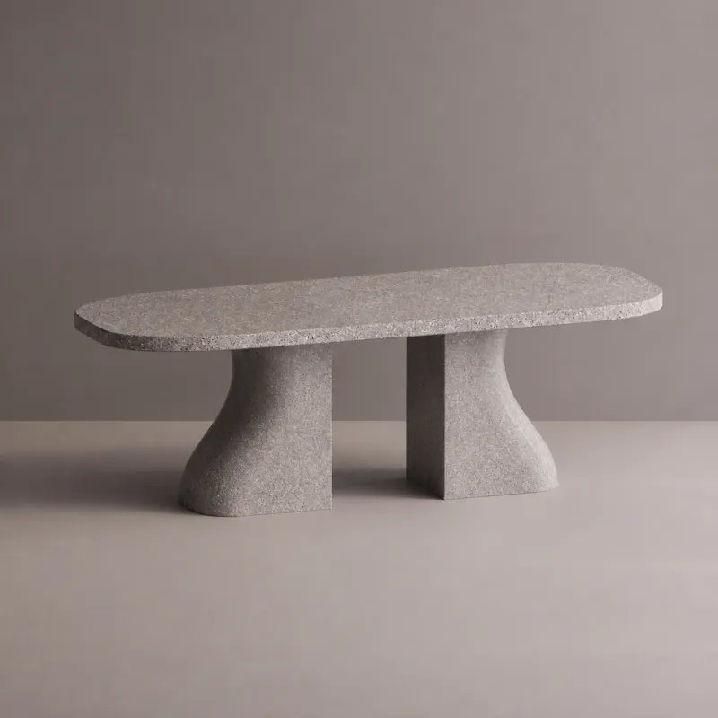 Mesa de Comedor Moderna con Base Escultural de Pedestal y Diseño de Tapa Redondeada - Mobiliario de Lujo para Hoteles por Luxury Group International