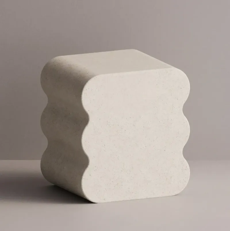 Modern Sculptural Concrete Bedside Table for Luxury Bedrooms by Luxury Group International