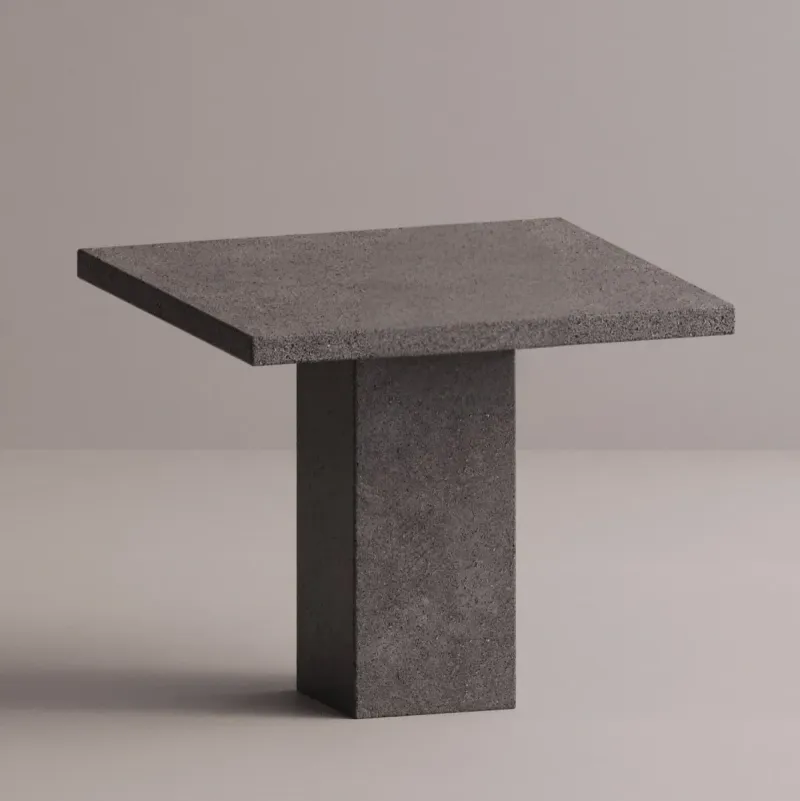 Modern Square Concrete Pedestal Table for Luxury Indoor Outdoor Spaces by Luxury Group International