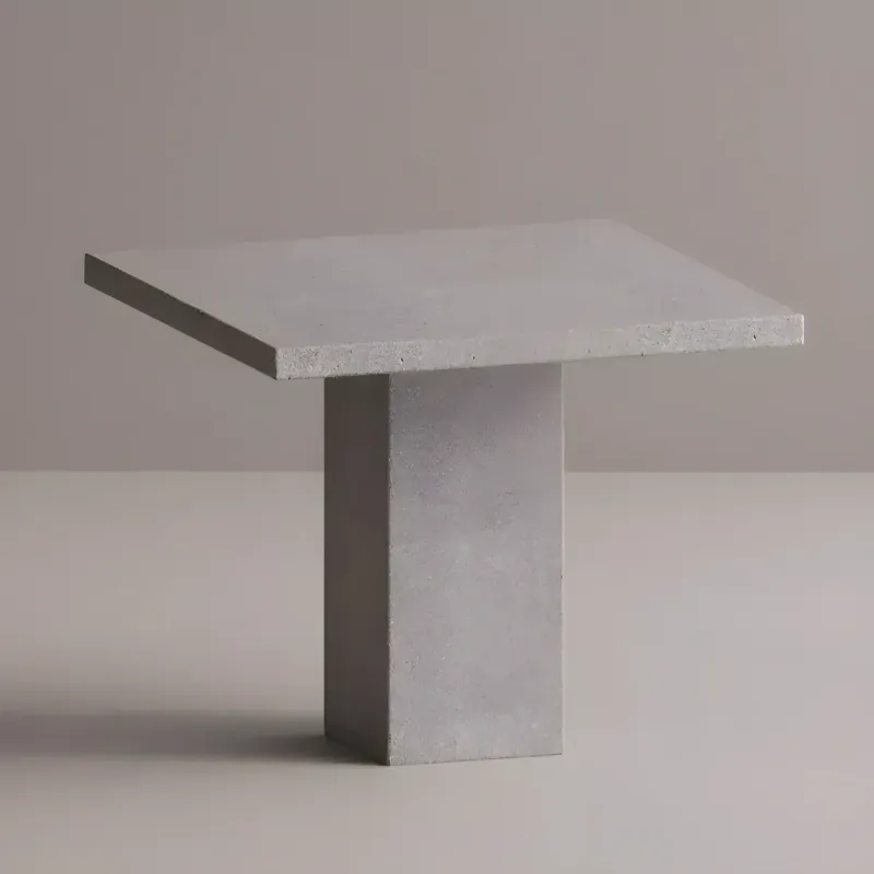 Modern Square Concrete Pedestal Table for Luxury Indoor Outdoor Spaces by Luxury Group International