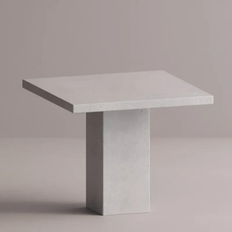 Modern Square Concrete Pedestal Table for Luxury Indoor Outdoor Spaces by Luxury Group International
