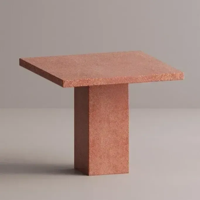 Modern Square Concrete Pedestal Table for Luxury Indoor Outdoor Spaces by Luxury Group International