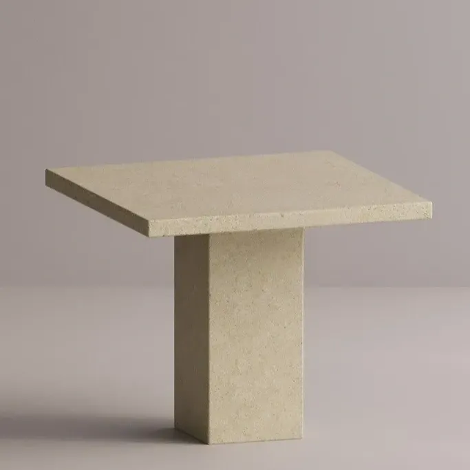 Modern Square Concrete Pedestal Table for Luxury Indoor Outdoor Spaces by Luxury Group International