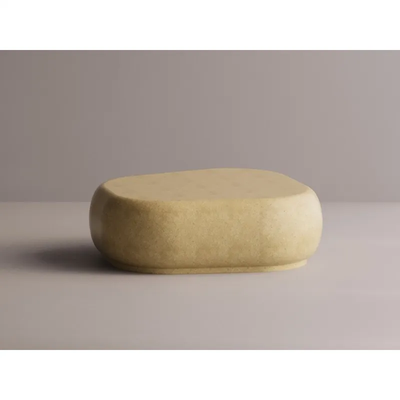 Modern Stone Coffee Table with Rounded Organic Design -Luxury Coffee Table by Luxury Group International