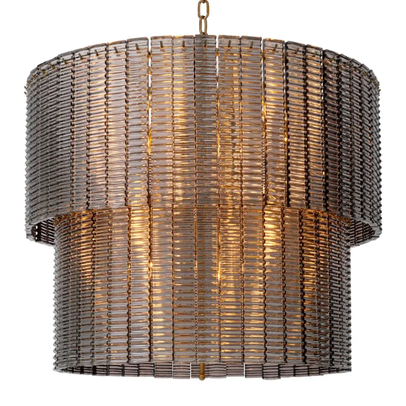 Luxury Smoke Glass Chandelier – Modern Tiered Pendant Ceiling Lamp for Sophisticated Interiors by Luxury Group International