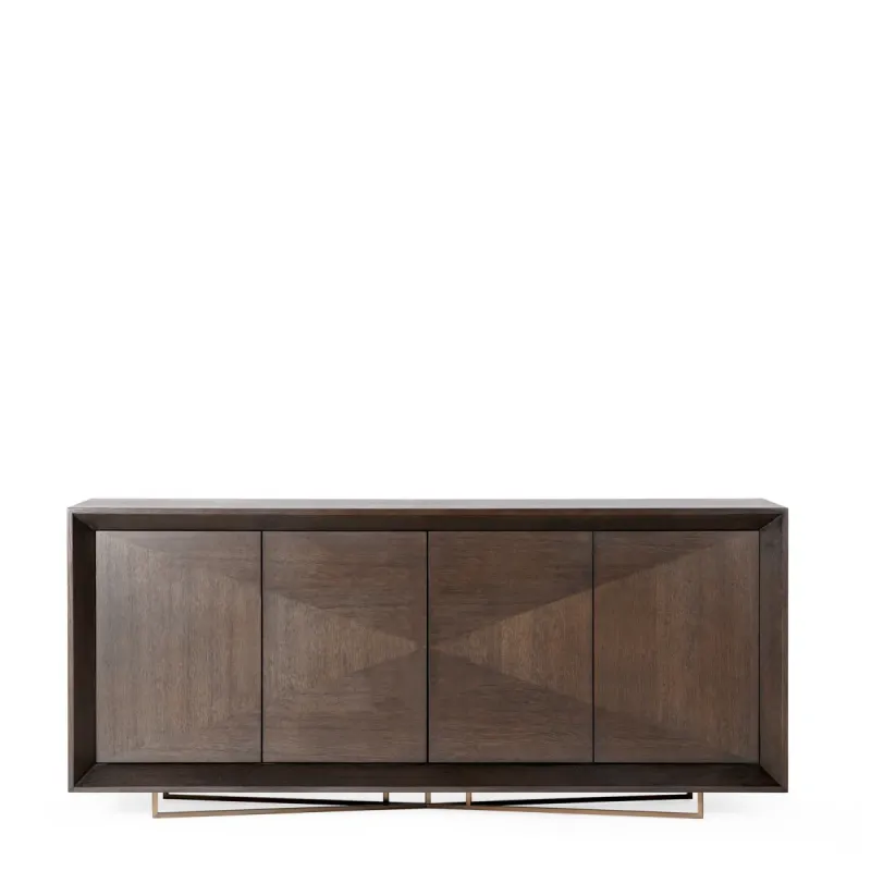 Luxury Dark Brown Geometric Four-Door Sideboard Cabinet - Luxury Sideboard Cabinet by Luxury Group International