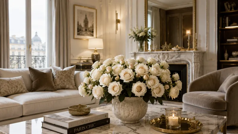 Quiet Luxury Begins with Flowers: Why Real Touch Roses Are Redefining Elegant European Interiors