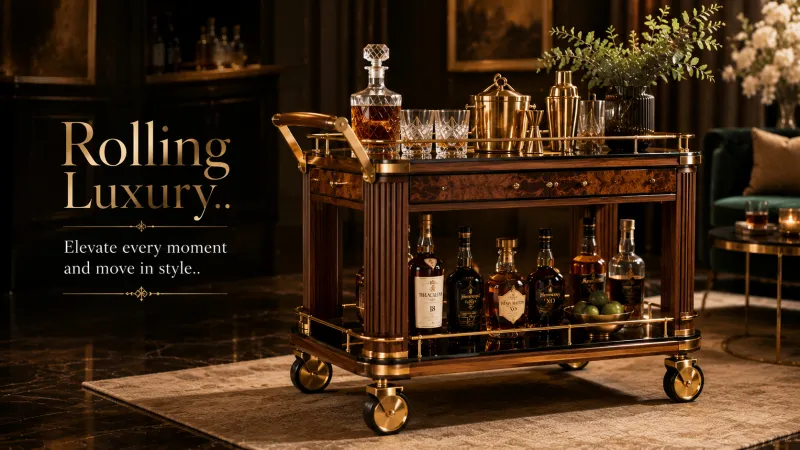 Rolling Luxury: Why Wooden Bar Carts on Wheels Are the New Icons of Elegant Home Entertaining